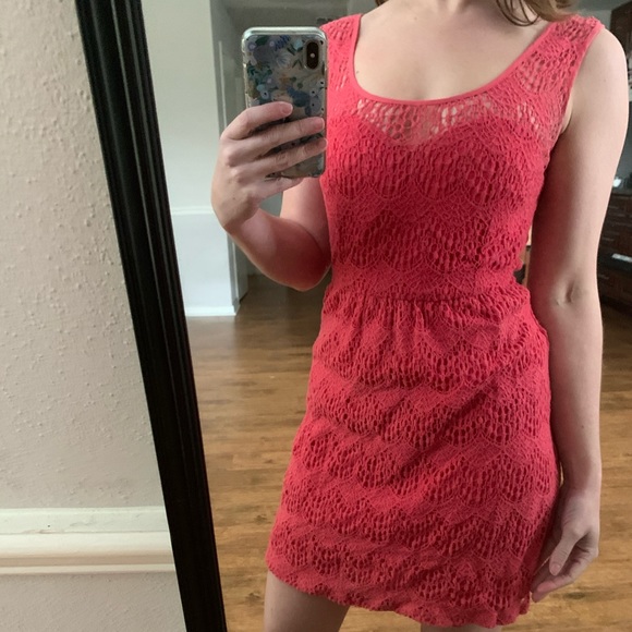 Lace Charlotte Russe Dress with Open Back - Picture 2 of 4